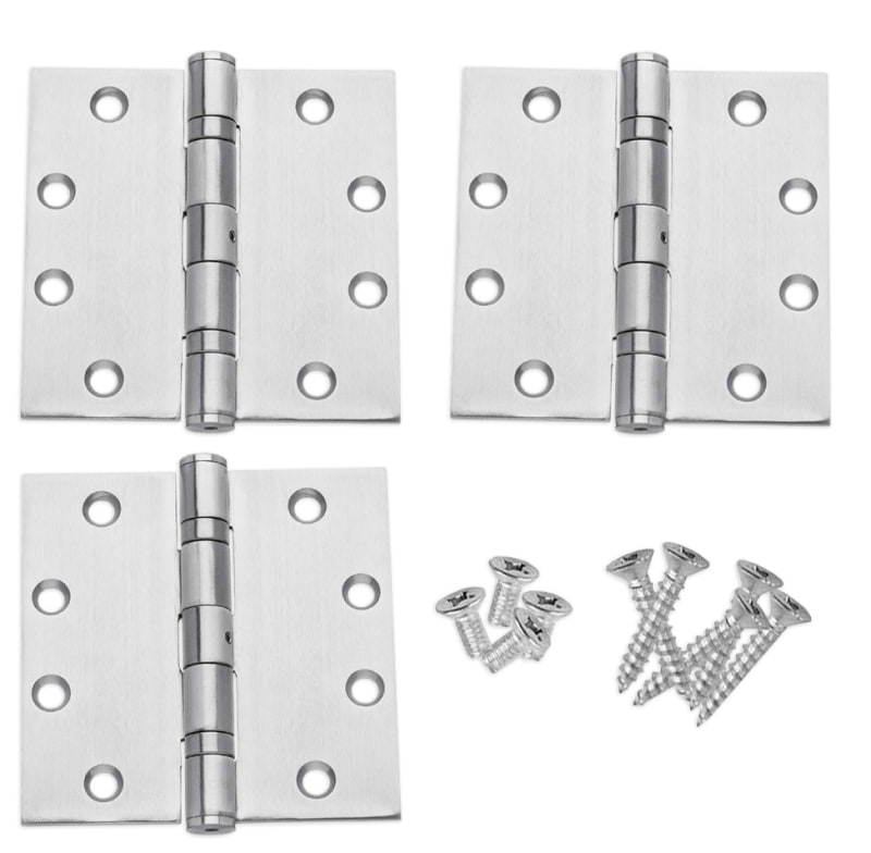 Standard Weight Commercial Door 4.5 in. x 4.5 in. Non Removable Pin Ball Bearing Butt Hinges, Set Of 3