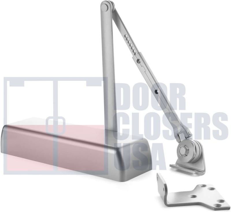 ES4300 Surface Mount Door Closer - Heavy-Duty Grade 1, Adjustable Size 16, Adjustable Friction Hold-Open Arm, Aluminum Finish