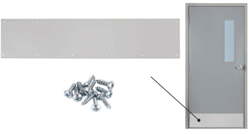 8 in Tall Hollow Metal Door Kick Plate