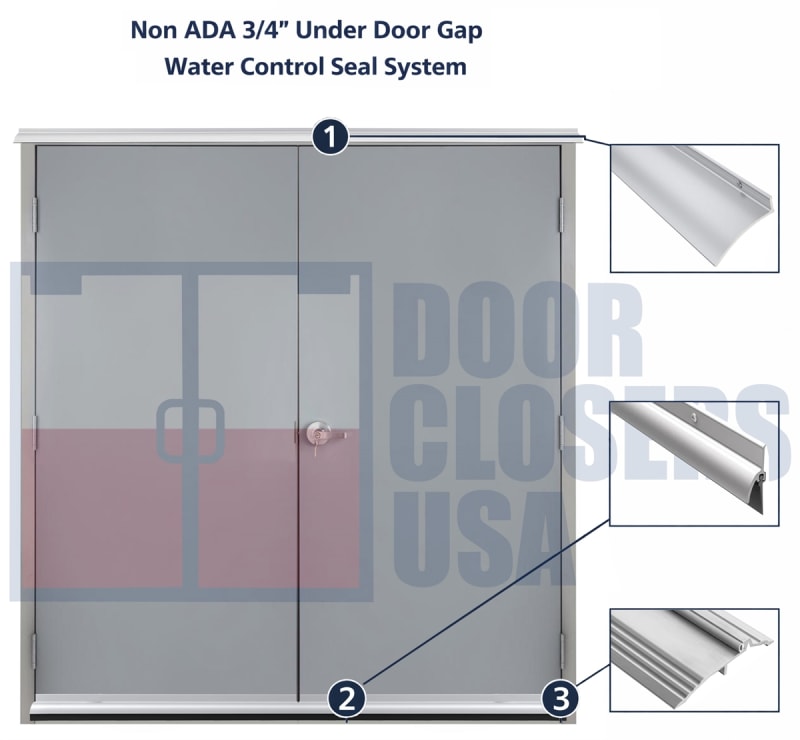 GapFix Water Control Door Seal Kit for 72" Double Doors with 3/4" Under Door Gap GapFix Water Control Door Seal Kit for 72" Double Doors with 3/4" Under Door Gap