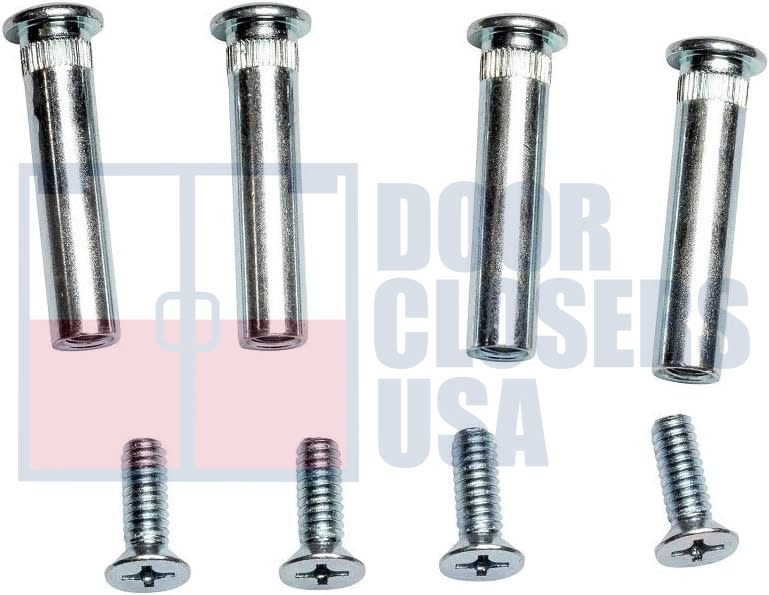 Global Door Controls Sex Bolts 4 Pack For 1-15/16 in. Wide x 6-1/8 in. Tall Chassis Head, 1-7/8 in. Tall Push Bar Surface Vertical Rod Panic Bar, Aluminum Finish