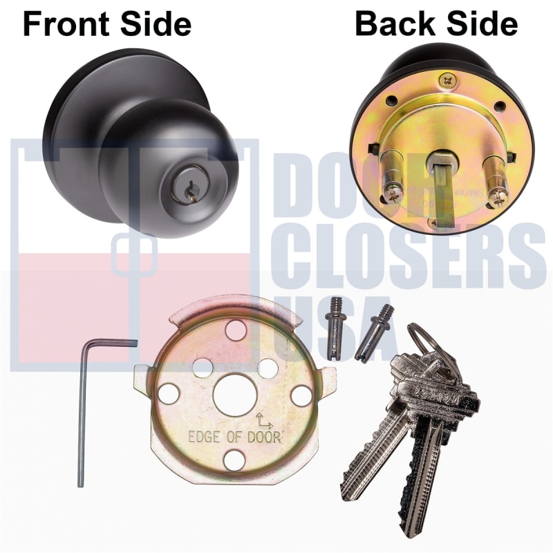 Global Door Controls Storeroom Knob Trim For 1-15/16 in. Wide x 6-1/8 in. Tall Chassis Head, 1-7/8 in. Tall Push Bar Surface Vertical Rod Panic Bar, US10B Dark Bronze Finish