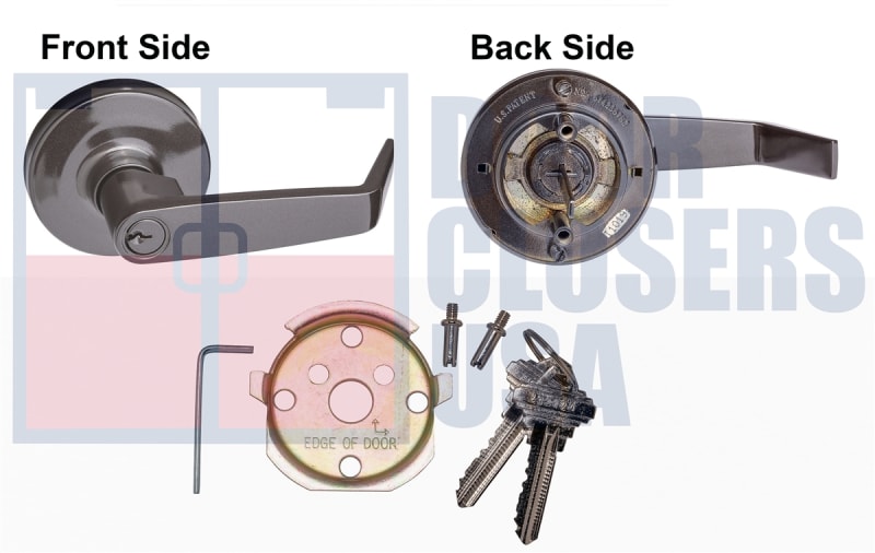 Global Door Controls Entrance Lever Trim For 1-15/16 in. Wide x 6-1/8 in. Tall Chassis Head, 1-7/8 in. Tall Push Bar Rim Panic Bar, US10B Dark Bronze Finish
