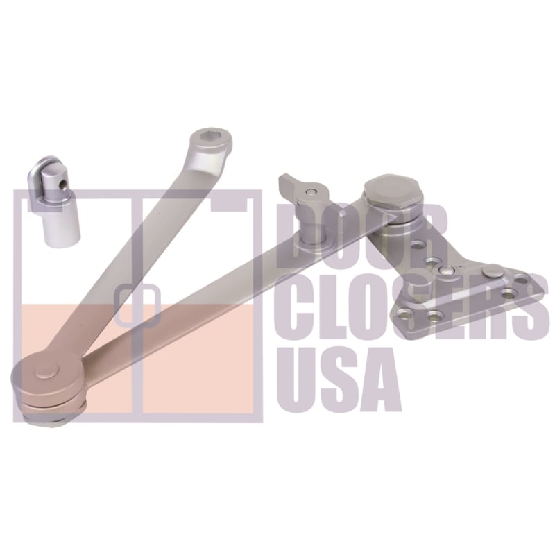 Global Door Controls TC4300 Series Door Closer - Cushion Stop Arm Assembly With Hold Open Function, Aluminum Finish (AL)