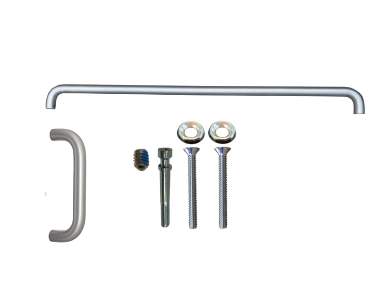 Storefront King Hardware Combination Straight Pull Handle and Double Bend Push Bar, 3/8-24 Mounting Hardware, Clear Anodized Finishsh
