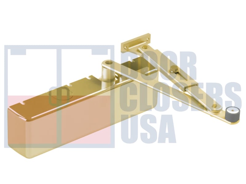 Hager 5100 Series Door Closer â€“ Heavy-Duty Grade 1, Adjustable 1â€“6, ADA Barrier Free, UL Fire Rated, Gold, 5123 Pull Side Stop Arm (Regular Mount Only)