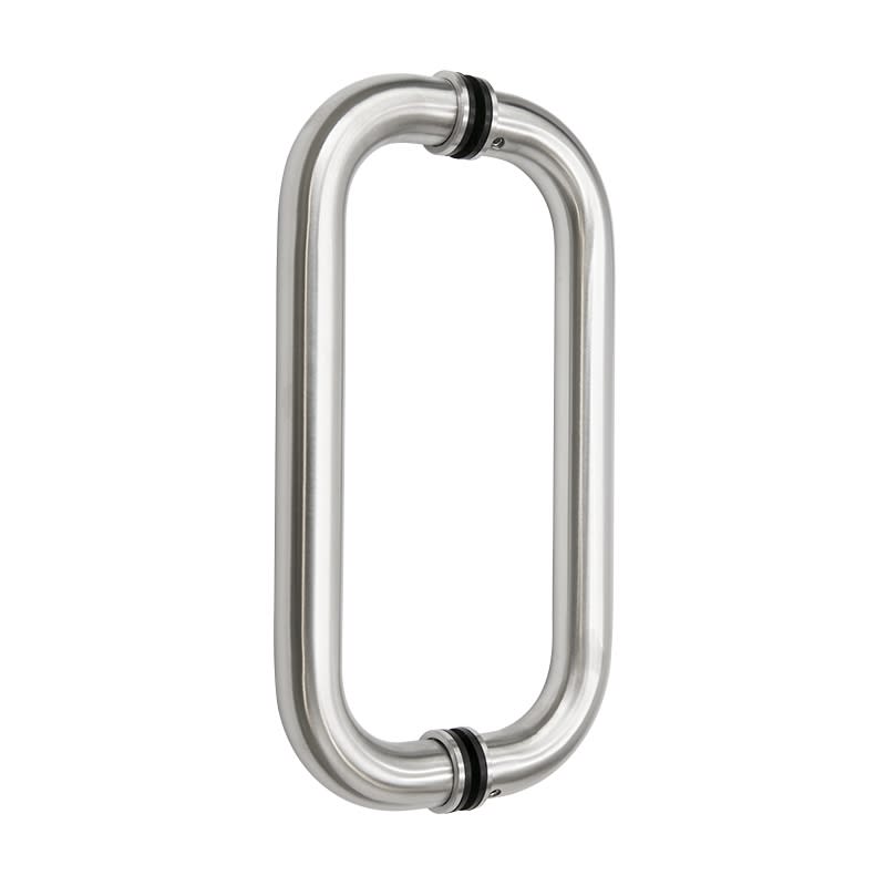 Glass Door 10 in. Back To Back Straight Pull Handle Set, 1 in. Diameter, Brushed Stainless Steel Finish