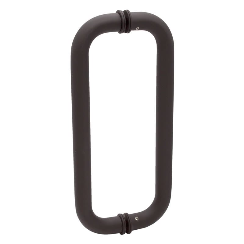 Glass Door 10 in. Back To Back Straight Pull Handle Set, 1 in. Diameter, Dark Bronze Anodized Finish