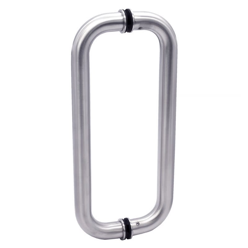 Glass Door 12 in. Back To Back Straight Pull Handle Set, 1 in. Diameter, Satin Anodized Finish