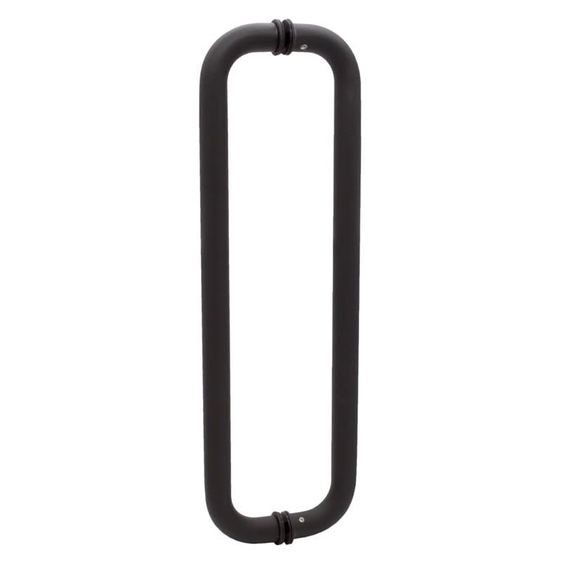 Glass Door 18 in. Back To Back Straight Pull Handle Set, 1 in. Diameter, Dark Bronze Anodized Finish
