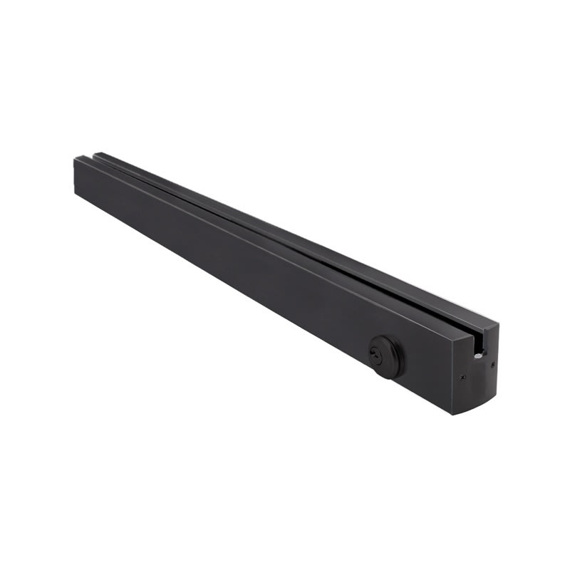 2-1/2 in. Square 35-3/4 in. Length Door Rail With Bottom Lock Prep For 1/2 in. Thick Glass, Dark Bronze Anodized Finish