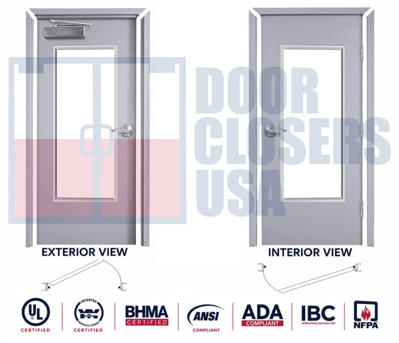Interior Hollow Metal Door & Drywall Frame Package with Full Lite Glass Window - 36" x 84" Commercial Steel Door, Left Hand Interior Hollow Metal Door & Drywall Frame Package with Full Lite Glass Window - 36" x 84" Commercial Steel Door, Left Hand