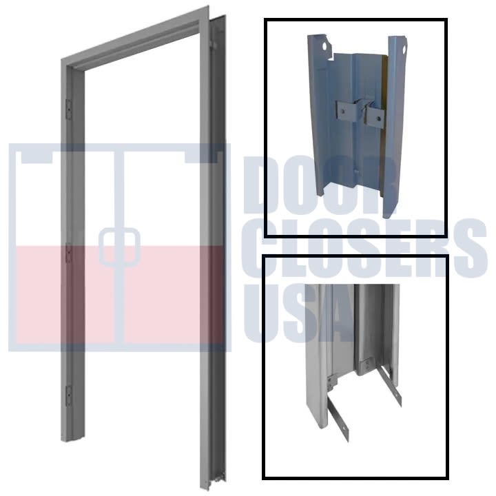 36 in. x 80 in. (3068) Commercial Grade Interior Right Hand Hollow Metal Door Frame With Drywall Compression Anchors, 16 Gauge Steel Knock Down Frame, Primered Gray Finish