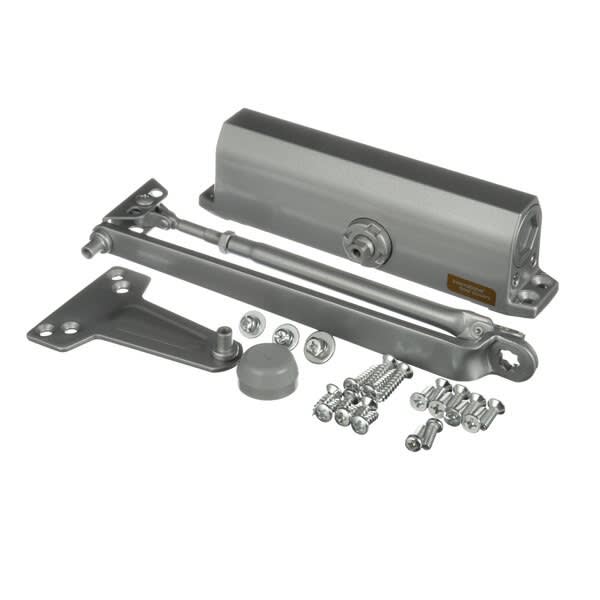 International Door Closer 1805-AL and 525-PA-AL Commercial Door Closer With Close and Latch Speed, Fixed Spring Size 5, Aluminum Finish