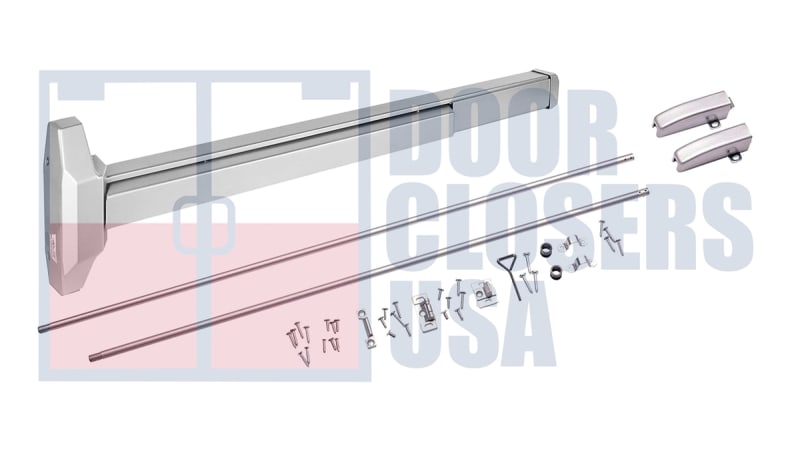 International Door Closers 5630S-4884-US28 Narrow Stile Surface Vertical Rod Panic Hardware For 48 in. Wide x 84 in. Tall Door, US28 Finish