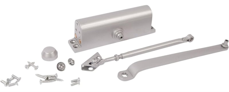 International Door Closer 883-AL Commercial Door Closer With Close Speed, Latch Speed, and Backcheck Speed, Fixed Spring Size 3, Aluminum Finish