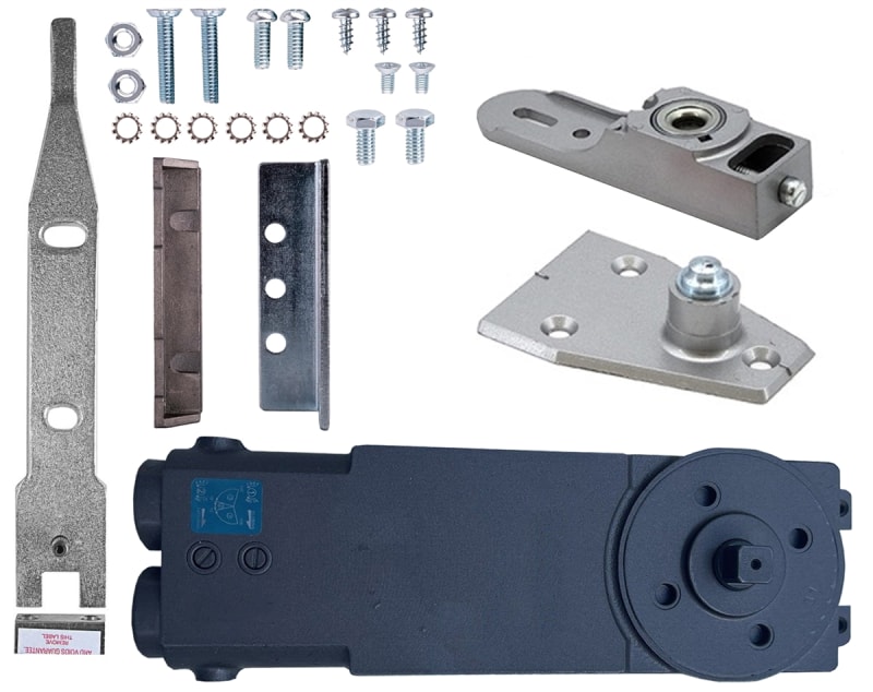 Kawneer Husky 2 OHCC Concealed Closer End Load Kit 1, With Center Hung End Load Arm and Floor Pivot