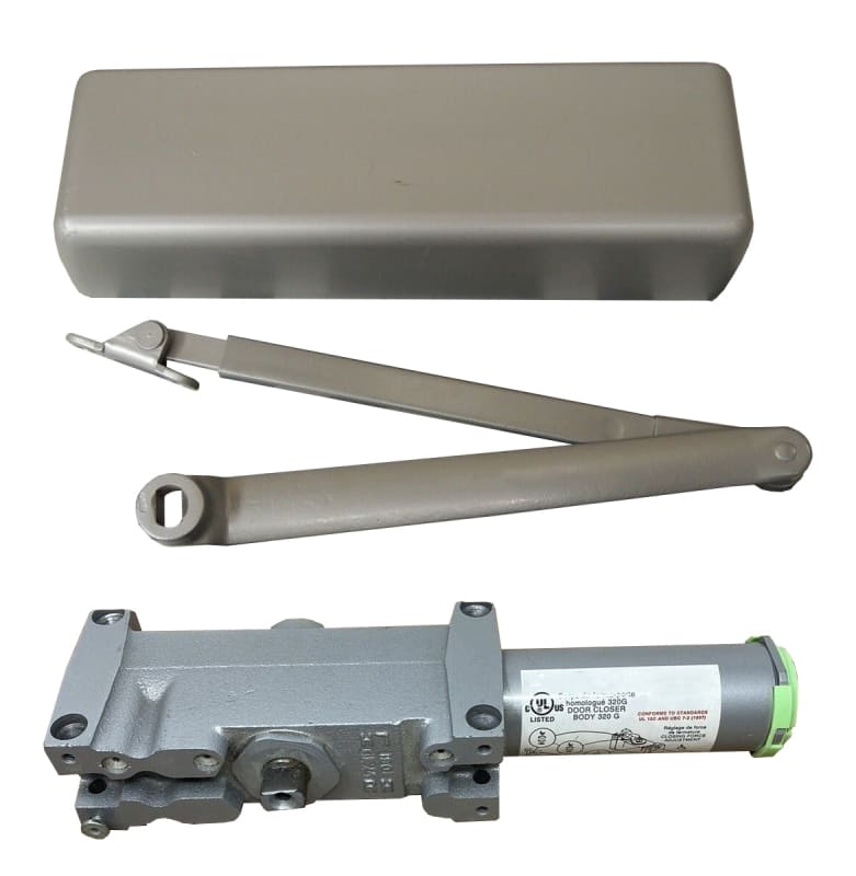 LCN 6 in. x 2-1/2 in. Left Hand Commercial Door Closer, Adjustable Spring Power Size 1-5, For Regular Mount (Hinge Pull Side) Only, Aluminum Finish