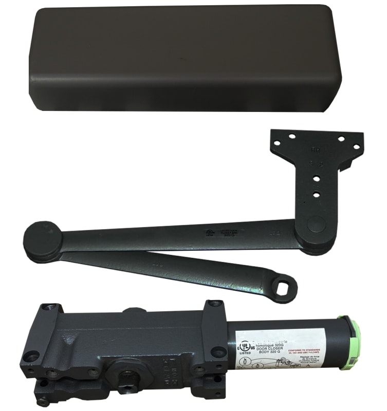 LCN 6 in. x 2-1/2 in. Left Hand Commercial Door Closer, Adjustable Spring Power Size 1-5, For Parallel Arm Mount (Hinge Push Side) Only, Dark Bronze Finish