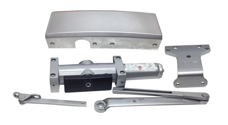 LCN 6-3/4 in. x 2-3/8 in. Commercial Door Closer, Adjustable Spring Power Size 1-6, Aluminum Finish