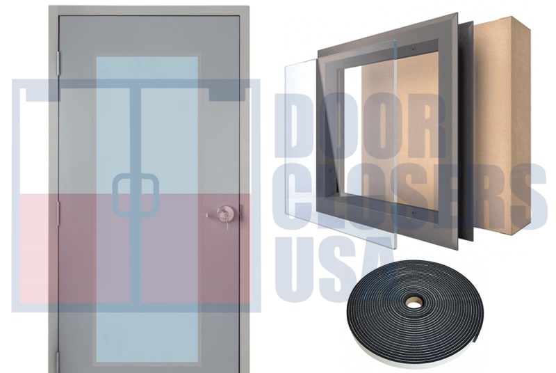 NGP L-TG-1/4"-FRA 24 in. Wide x 60 in. Tall Vision Glass Lite Kit, Gray Primered 18 Gauge Cold Rolled Steel Frame, With 1/4 in. Tempered Clear Glass