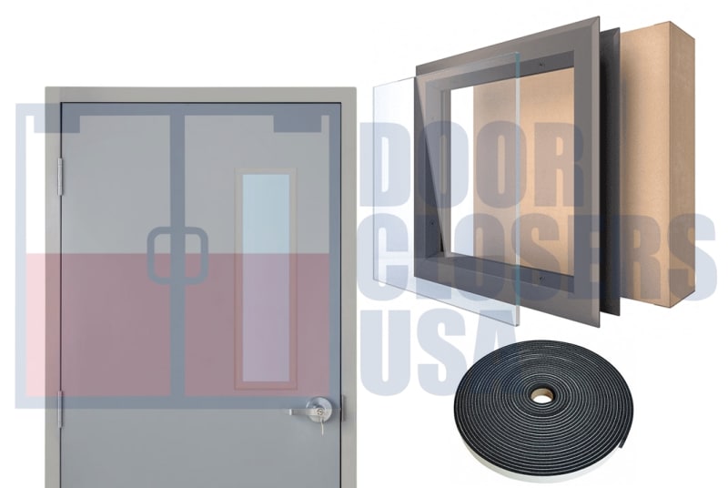 National Guard Products 6 in. Wide x 20 in. Tall Pyran Fire Glass Lite Kit, 90 Minute Fire Label