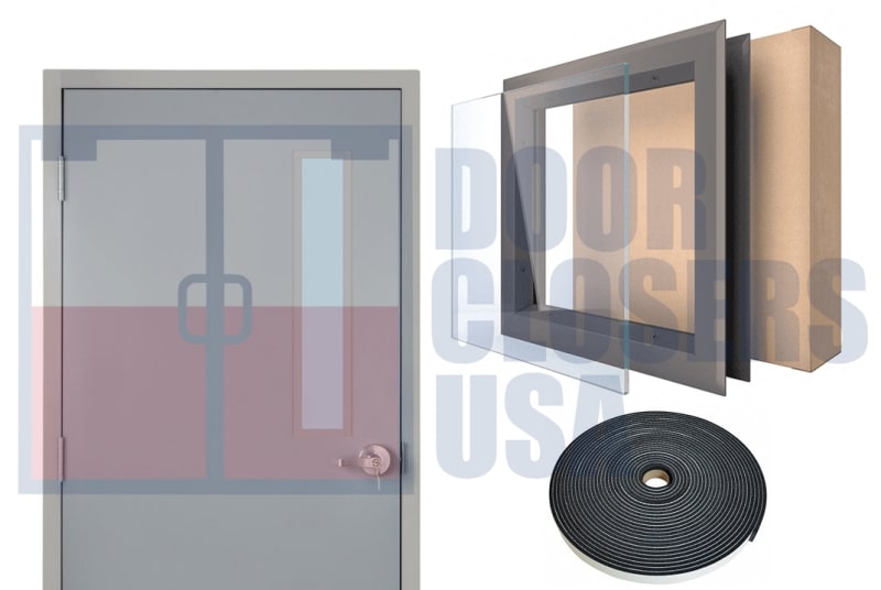 5 in. Wide x 35 in. Tall Vision Glass Lite Kit, Gray Primered 18 Gauge Cold Rolled Steel Frame, With 1/4 in. Tempered Clear Glass (7-10 Day Production Time)
