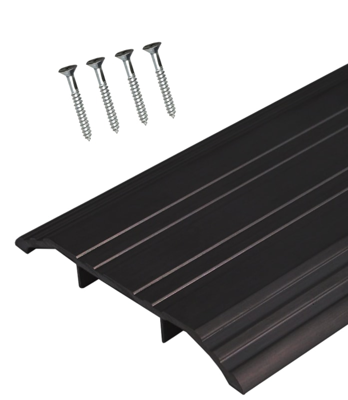 36 in. Length Hollow Metal Door Saddle Threshold, 4 in. Wide x 1/2 in. Height, With Pre-Drilled Holes, Dark Bronze Finish