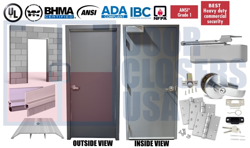 36" x 80" Pre-Hung Exterior Hollow Metal Door System USA Made (3-4 Week Production) 36" x 80" Pre-Hung Exterior Hollow Metal Door System USA Made (3-4 Week Production)
