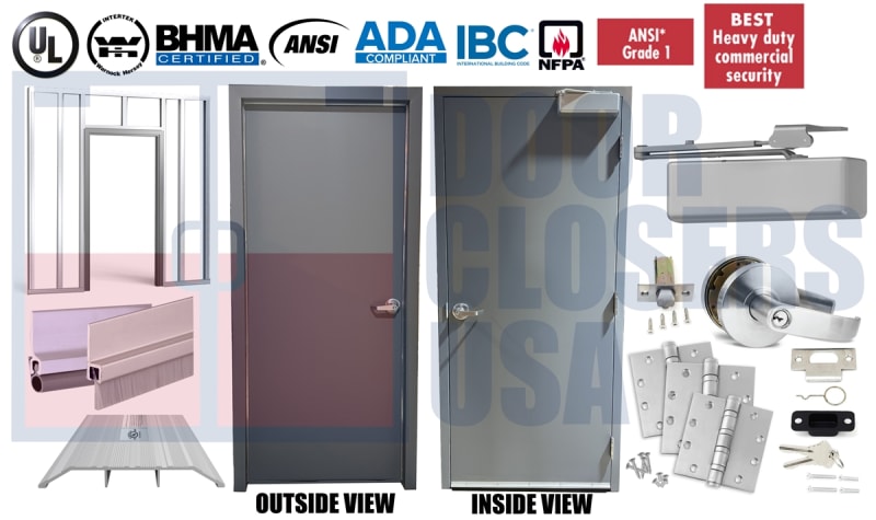 36" x 84" Pre-Hung Interior Hollow Metal Door - Wood Stud Anchor Frame, Grade 1 Hardware, USA Made (3-4 Week Production) 36" x 84" Pre-Hung Interior Hollow Metal Door - Wood Stud Anchor Frame, Grade 1 Hardware, USA Made (3-4 Week Production)