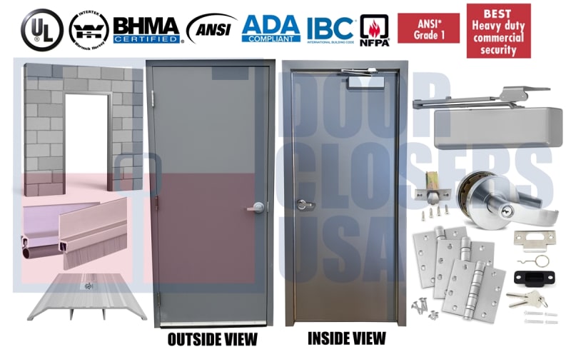42" x 96" Pre-Hung Exterior Hollow Metal Door System USA Made (3-4 Week Production) 42" x 96" Pre-Hung Exterior Hollow Metal Door System USA Made (3-4 Week Production)