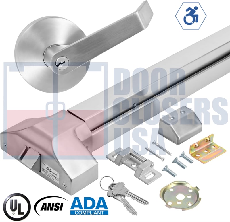Phoenix Titan 44E0-3 Rim Exit Device with Keyed Lever - Schlage C - Aluminum Phoenix Titan 44E0-3 Rim Exit Device with Keyed Lever - Schlage C - Aluminum