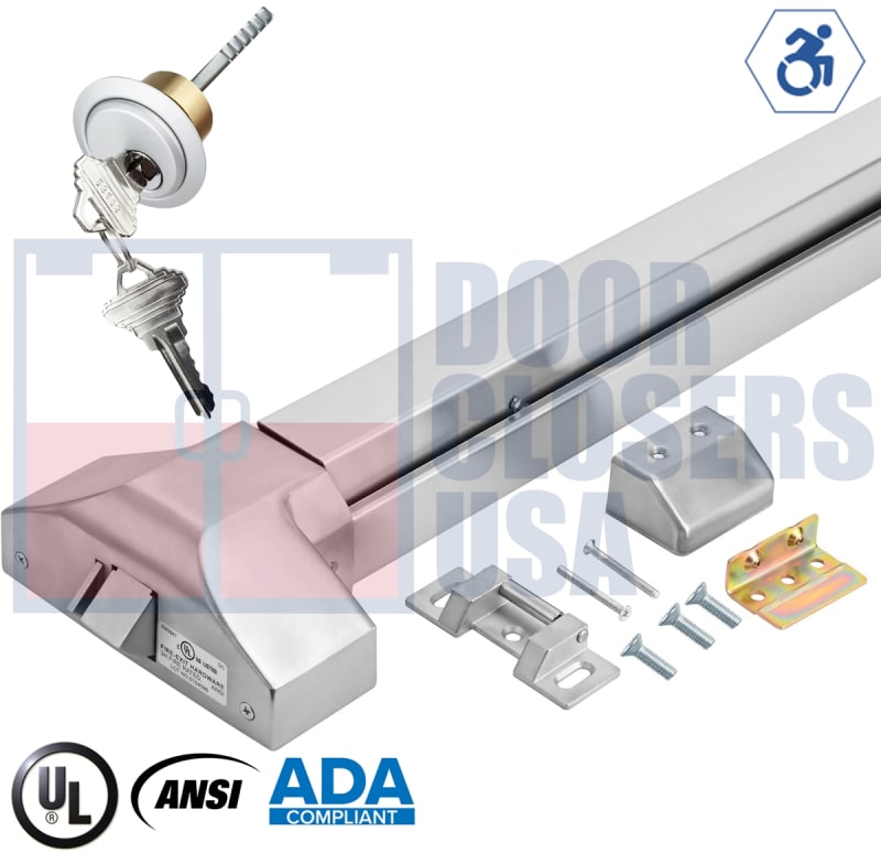Phoenix Titan 44E0-3 Rim Exit Device with Rim Cylinder - Schlage C - Aluminum Phoenix Titan 44E0-3 Rim Exit Device with Rim Cylinder - Schlage C - Aluminum