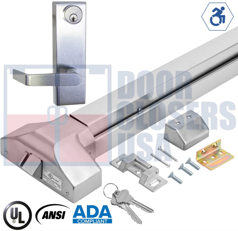 Phoenix Titan 44E0-4 Rim Exit Device with Escutcheon Lever - Schlage C - Aluminum