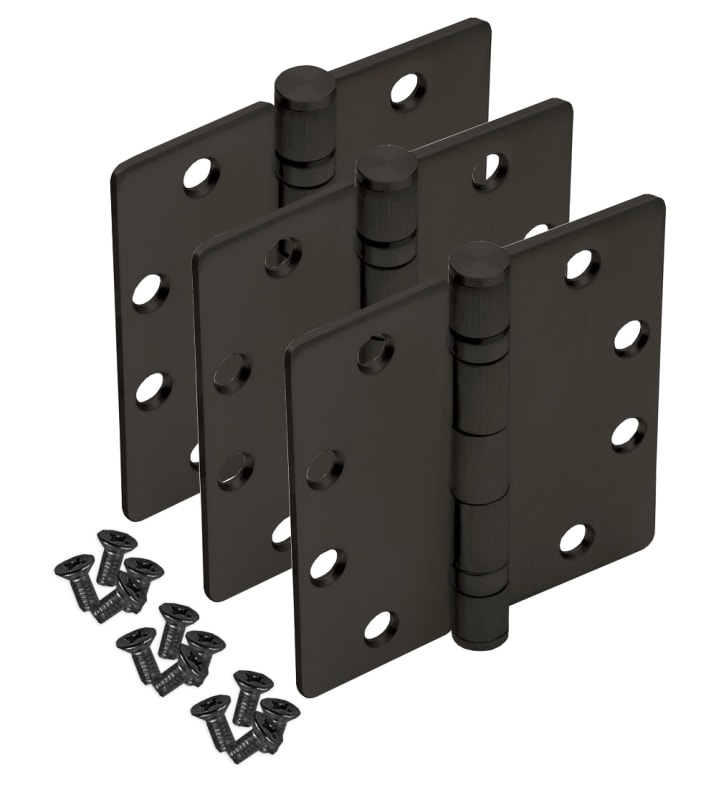 PRL Commercial Storefront Glass Door Butt Hinges, 3 Pack, Dark Bronze Finish