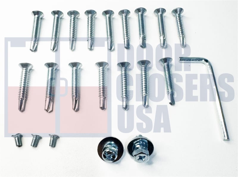 R16837 Replacement Screw Kit For 9-1/16 in. x 3/4 in. Door Closer, Aluminum Finish