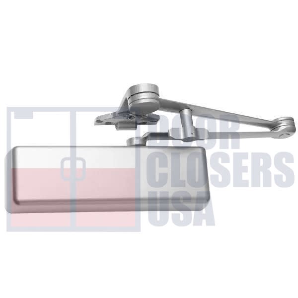 R27942 5 in. x 2-1/4 in. Surface Mount Door Closer - Heavy-Duty Grade 1, Adjustable Size 16, Spring Cushion Hold-Open Arm, Parallel Mount Only, Aluminum Finish