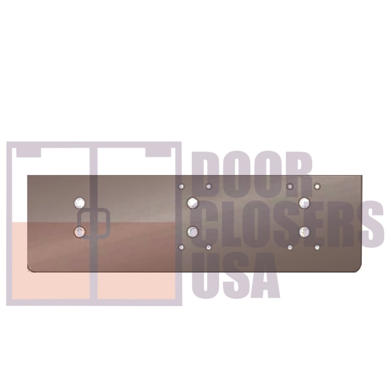 R7483 5 in. x 2-1/4 in. Door Closer - Top Jamb Installation Mounting Plate For Frames Where Closer Body Can Be Centered On Door Frame, Dark Bronze Finish (DU) R7483 5 in. x 2-1/4 in. Door Closer - Top Jamb Installation Mounting Plate For Frames Where Closer Body Can Be Centered On Door Frame, Dark Bronze Finish (DU)