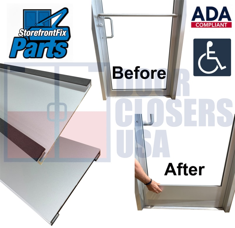 ADA Compliance Retrofit Kit for 36" Clear Anodized Storefront Doors ADA Compliance Retrofit Kit for 36" Clear Anodized Storefront Doors