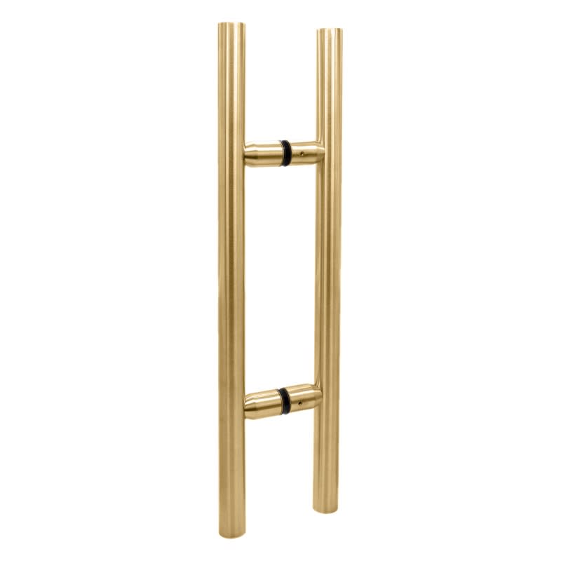  Hardware 24 in. Back To Back Ladder Pull Handle, 12 in. Center To Center, Satin Brass Finish