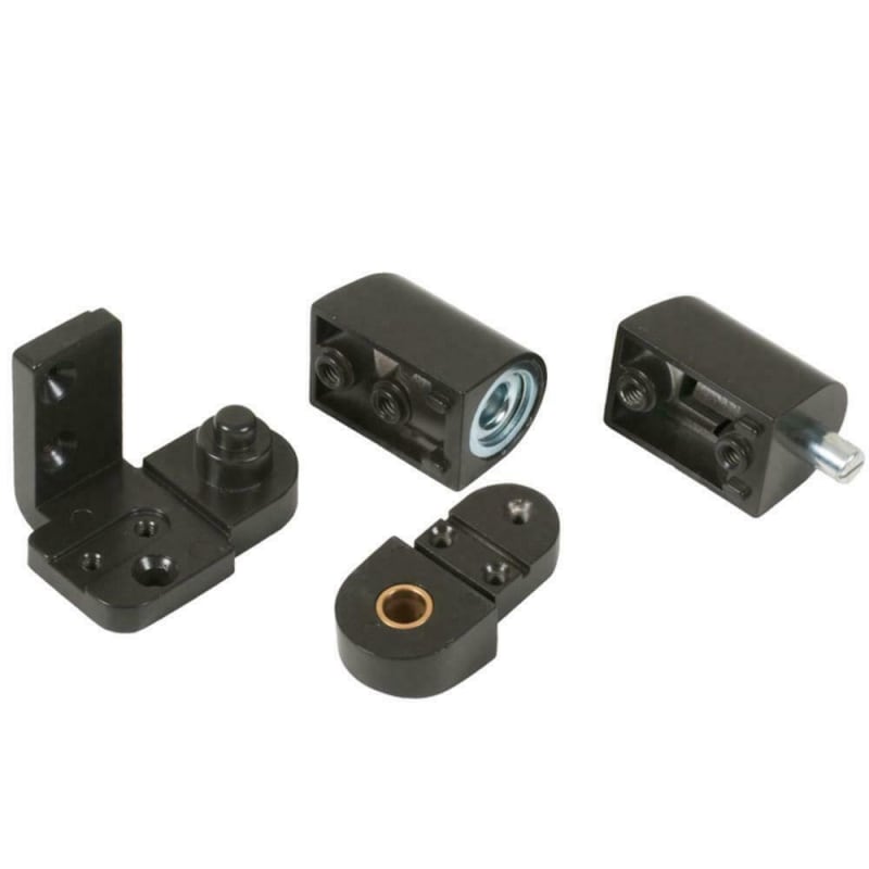 Global Door Controls Left Hand 1/8 in. Recessed Storefront Glass Door Offset Pivot Hinge Kit Type 4, 3/4 in. Offset, Dark Bronze Finish