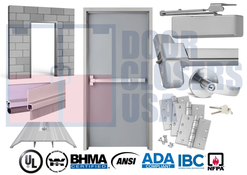 48" x 96" Hollow Metal Door, NFPA 80, Panic Bar & Trim