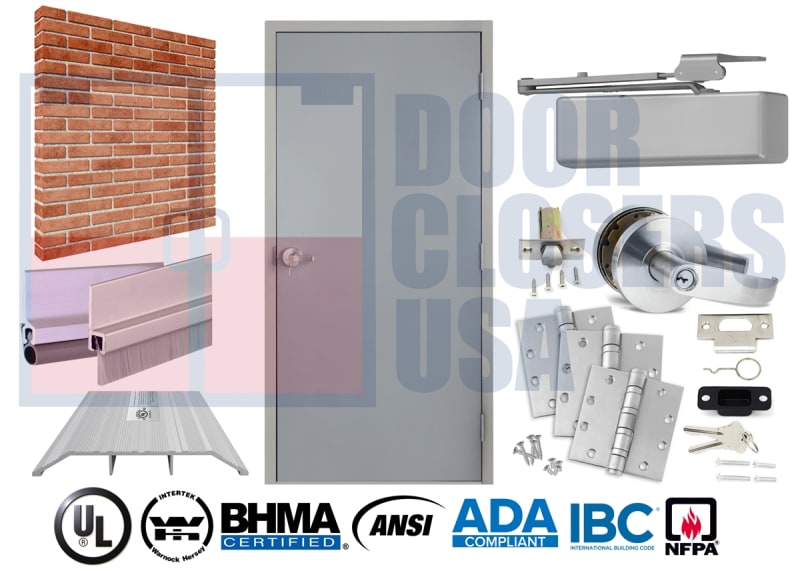 RHR Exterior Door - Brick Wall Retrofit, KD Punch & Dimple Frame (RO 40-1/2" x 86-1/4")