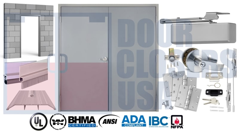 72" x 84" Exterior Double Hollow Metal Door, USA Made