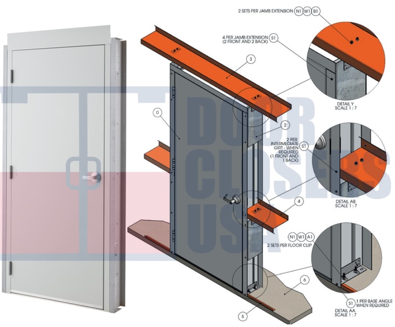36 in. x 84 in. (3070) Left Hand Reverse Exterior Pre-Hung 18 Gauge Insulated Steel Door and Metal Building C Channel Sub Frame, and Hardware, White Finish, Made In USA (3-4 Week Production Time)