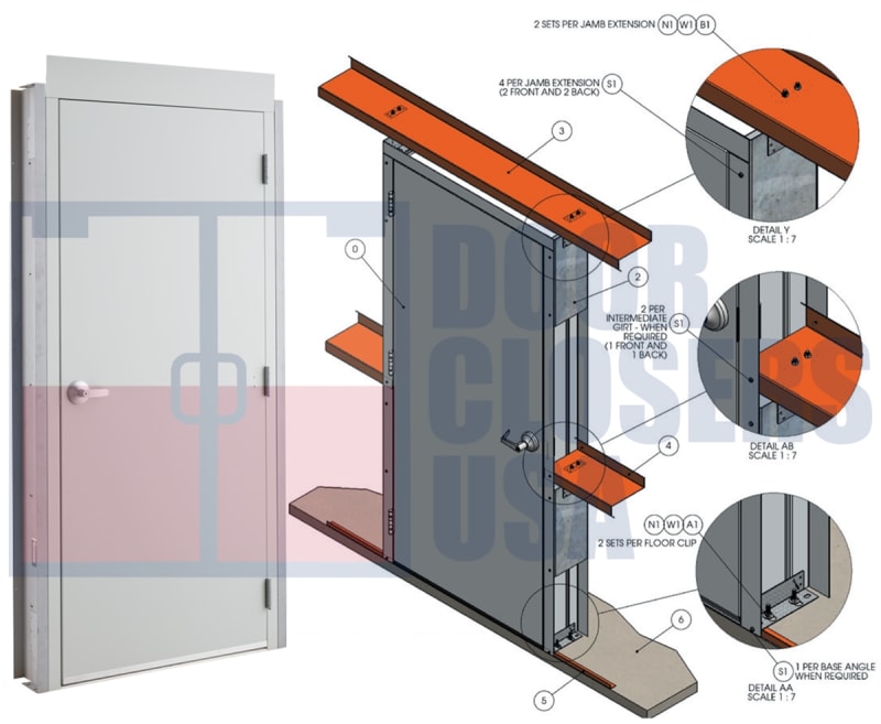 36 in. x 84 in. (3070) Right Hand Reverse Exterior Pre-Hung 18 Gauge Insulated Steel Door and Metal Building C Channel Sub Frame, and Hardware, White Finish, Made In USA (3-4 Week Production Time)