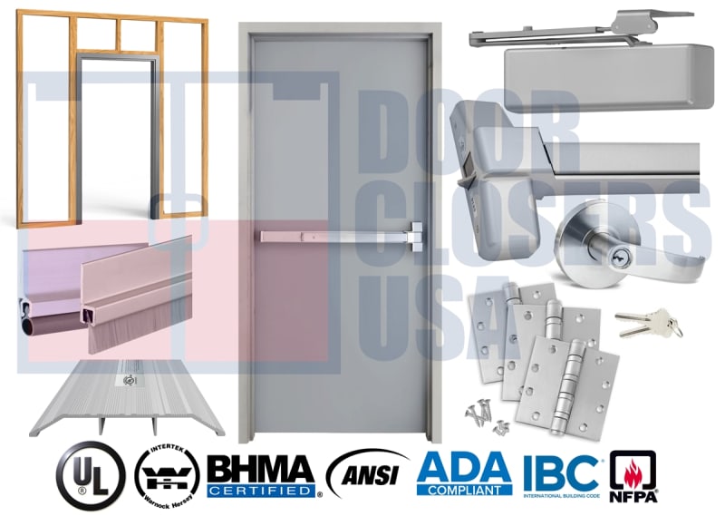 Steel-Liteâ„¢ 42" x 80" Hollow Metal Door, NFPA 80, Panic Bar & Trim