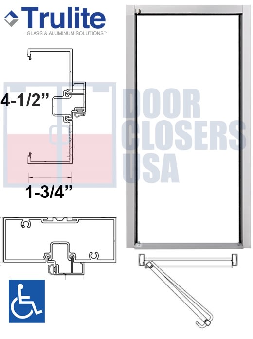 Trulite DF450 Storefront Door Frame - RH - 36" x 84" - Clear Anodized