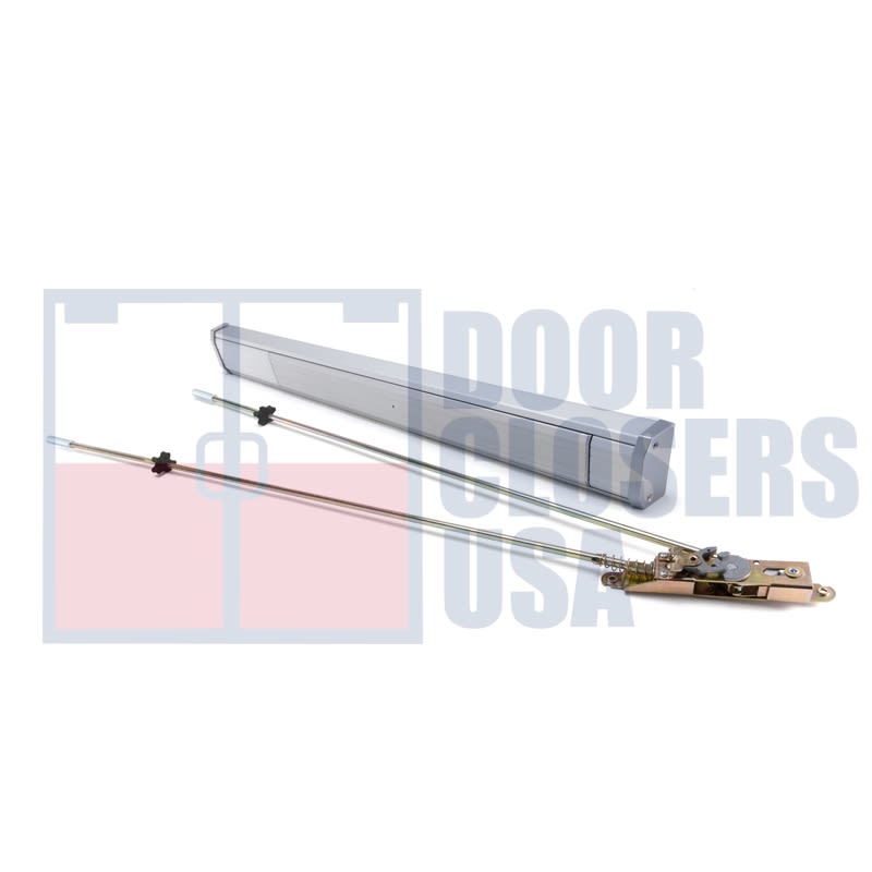 US Aluminum 3-3/16 in. Right Hand Reverse Concealed Vertical Rod Panic Bar, For 36 in. Wide x 84 in. Tall Door, Aluminum Finish