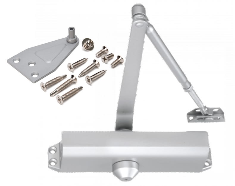 Vistawall 9-3/4 in. Width x 2 in Height, Commercial Storefront Door Surface Mount Closer For Top Jamb or Parallel Arm Mounting, Aluminum Finish